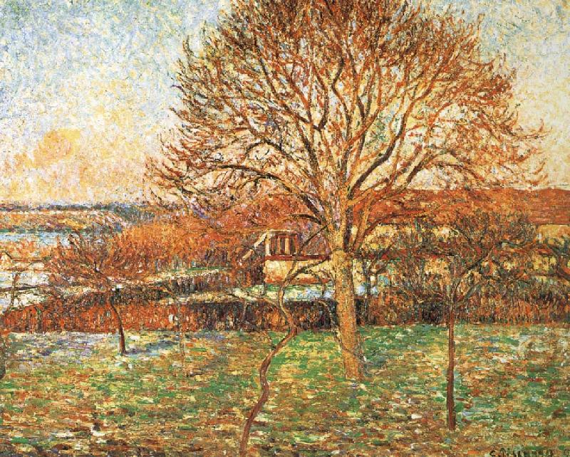 Camille Pissarro Under the sun large walnut oil painting image